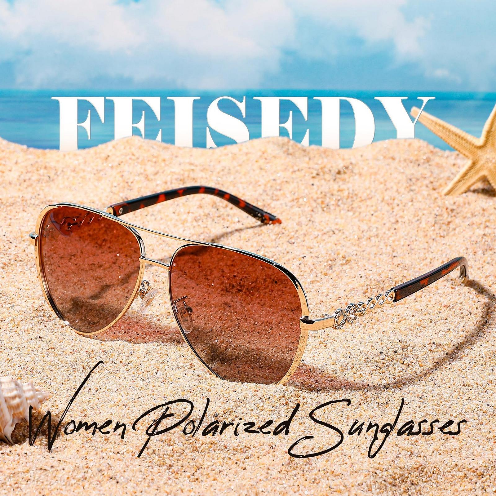 Сонцезахисні окуляри Ретро FEISEDY 70-х B4147 Поляризовані Жіночі Класичні Вінтажні з Металевою Оправою UV400, фото №7