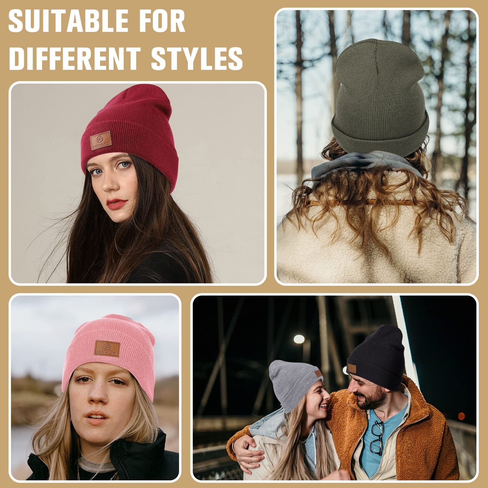 Шапка-біні HAMUNI Класична Зимова Трикотажна Однотонна Унісекс, фото №7