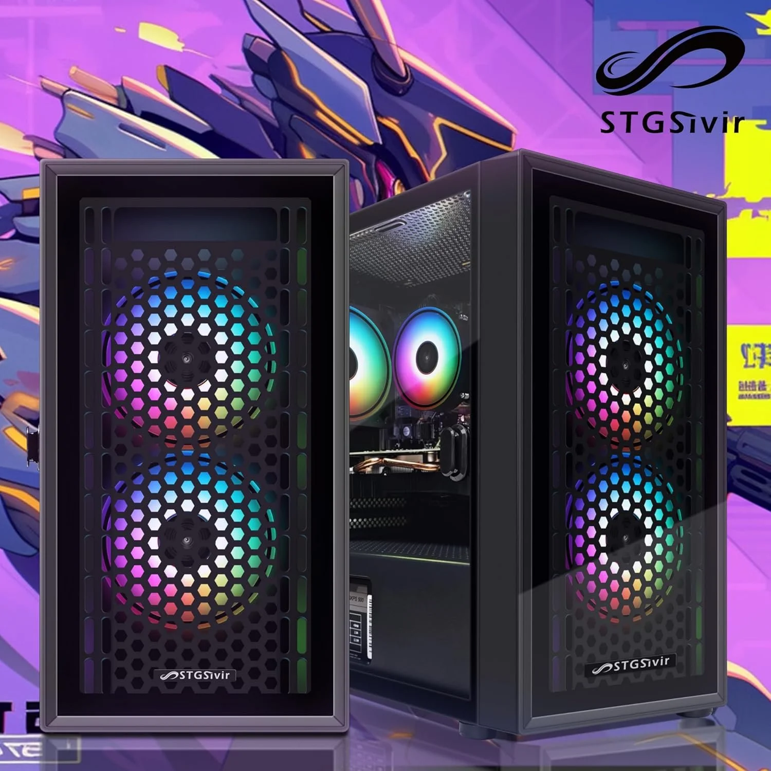 Комп’ютер STGsivir PC Gamer / Intel Core i5-4590 / RAM 16GB / SSD 512GB / AMD Radeon R9 370 / HDMI / LAN / Wi-Fi 5 / Bluetooth 5.0 / Windows 11 / Чорний, фото №6