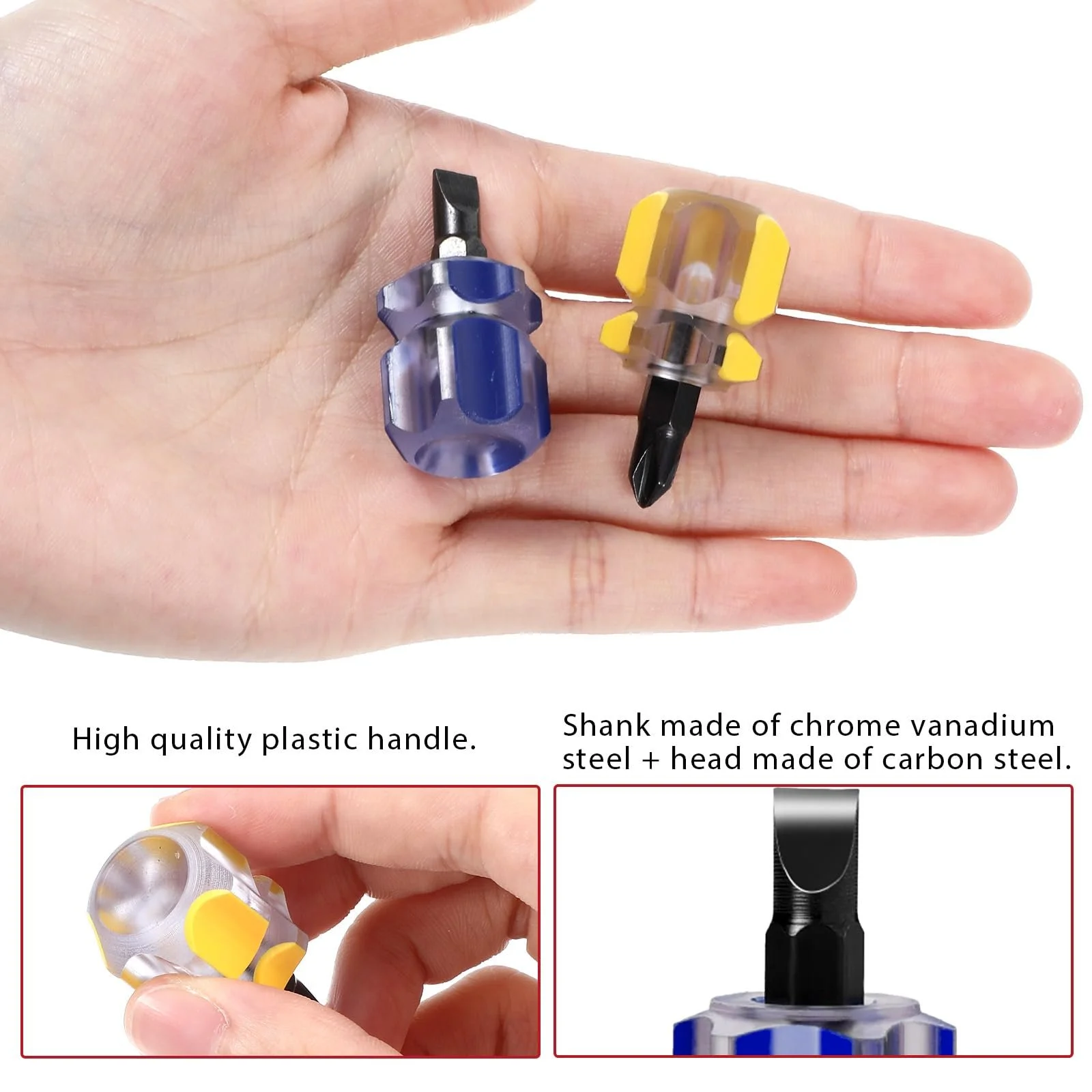 Набір викруток коротких Mabor Mini 4 шт шліц 0.6 см та Phillips Чорний Синій, фото №3