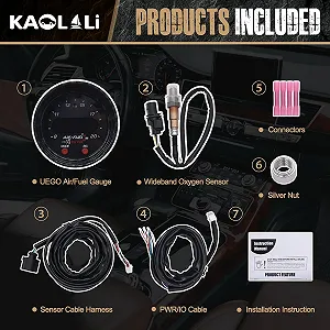 Широкосмуговий датчик співвідношення повітря/палива KAOLALI 30-0300 X-Series UEGO 52мм Чорний synthetic.ua - Фото 1