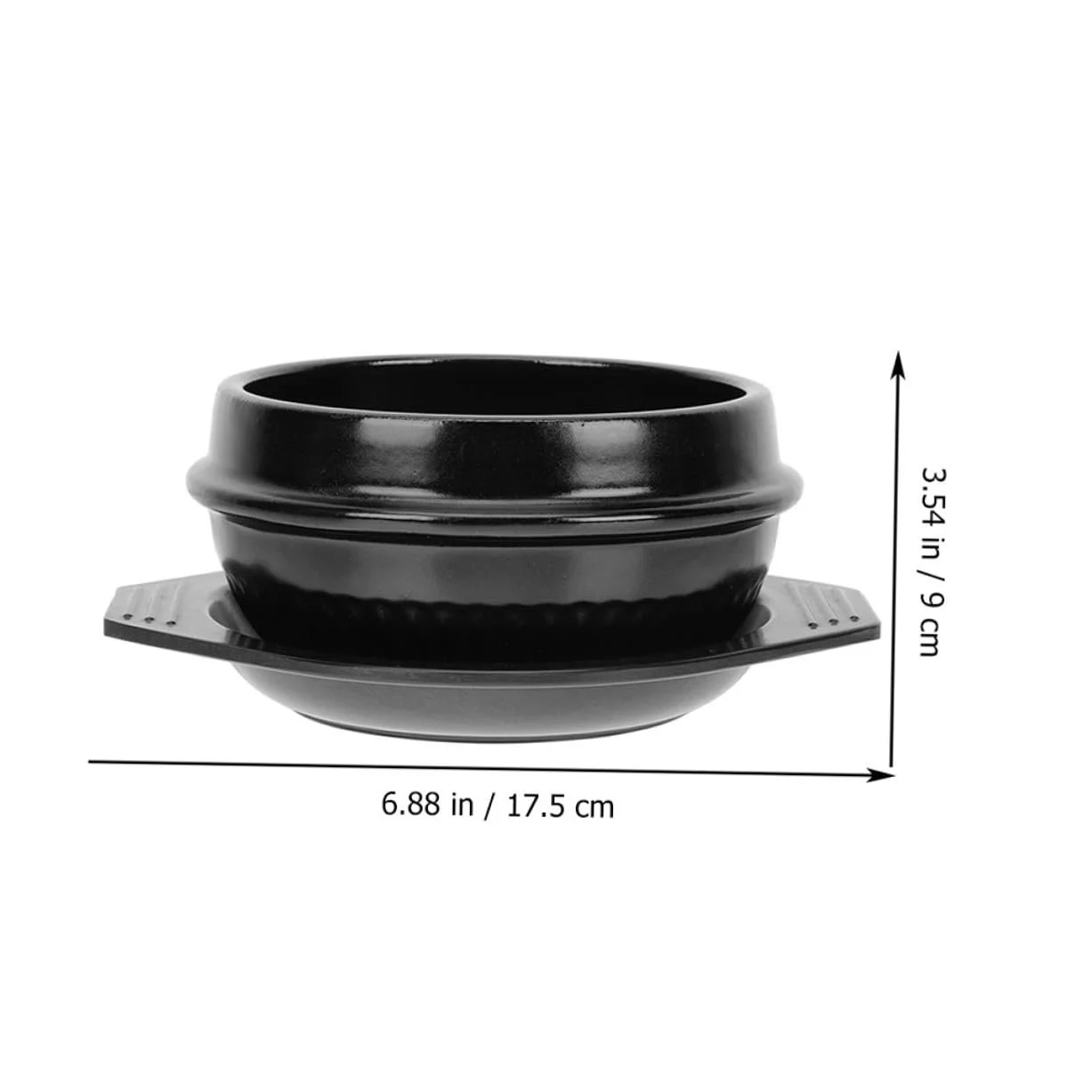 Керамический горшок с нескользящим термостойким подносом для каш и бибимбапа энергосберегающий, фото №2