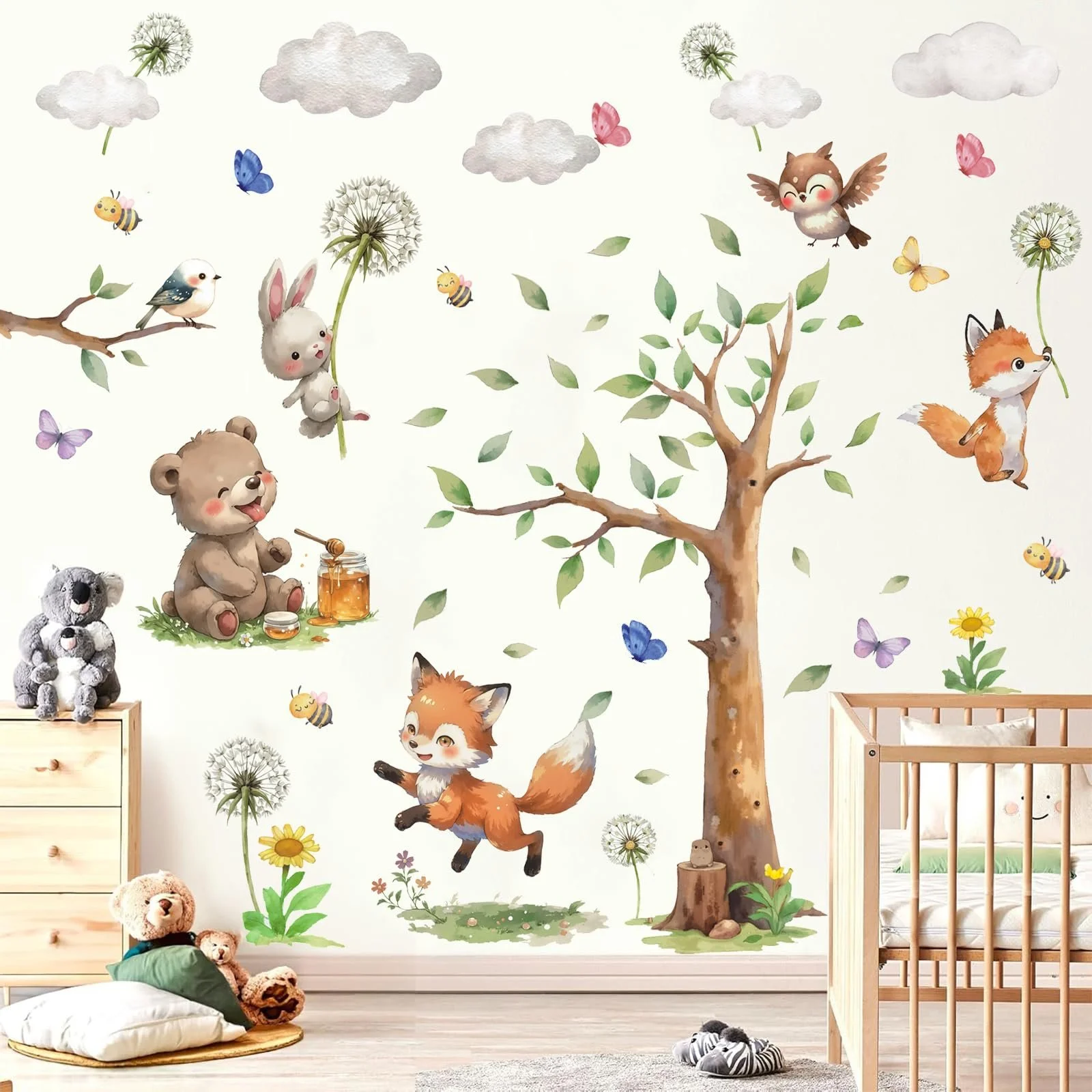 Наклейка на стіну TOARTI Forest Animals Tree DIY 100 x 80 см, фото №2