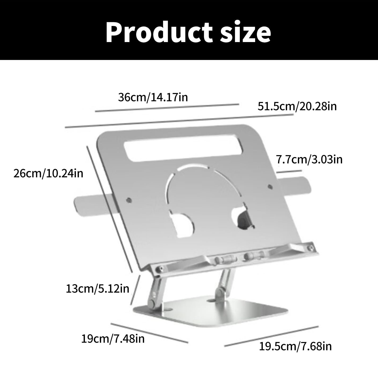 Подставка для ноутбука алюминиевая эргономичная портативная для ноутбуков 10-17 дюймов, фото №4
