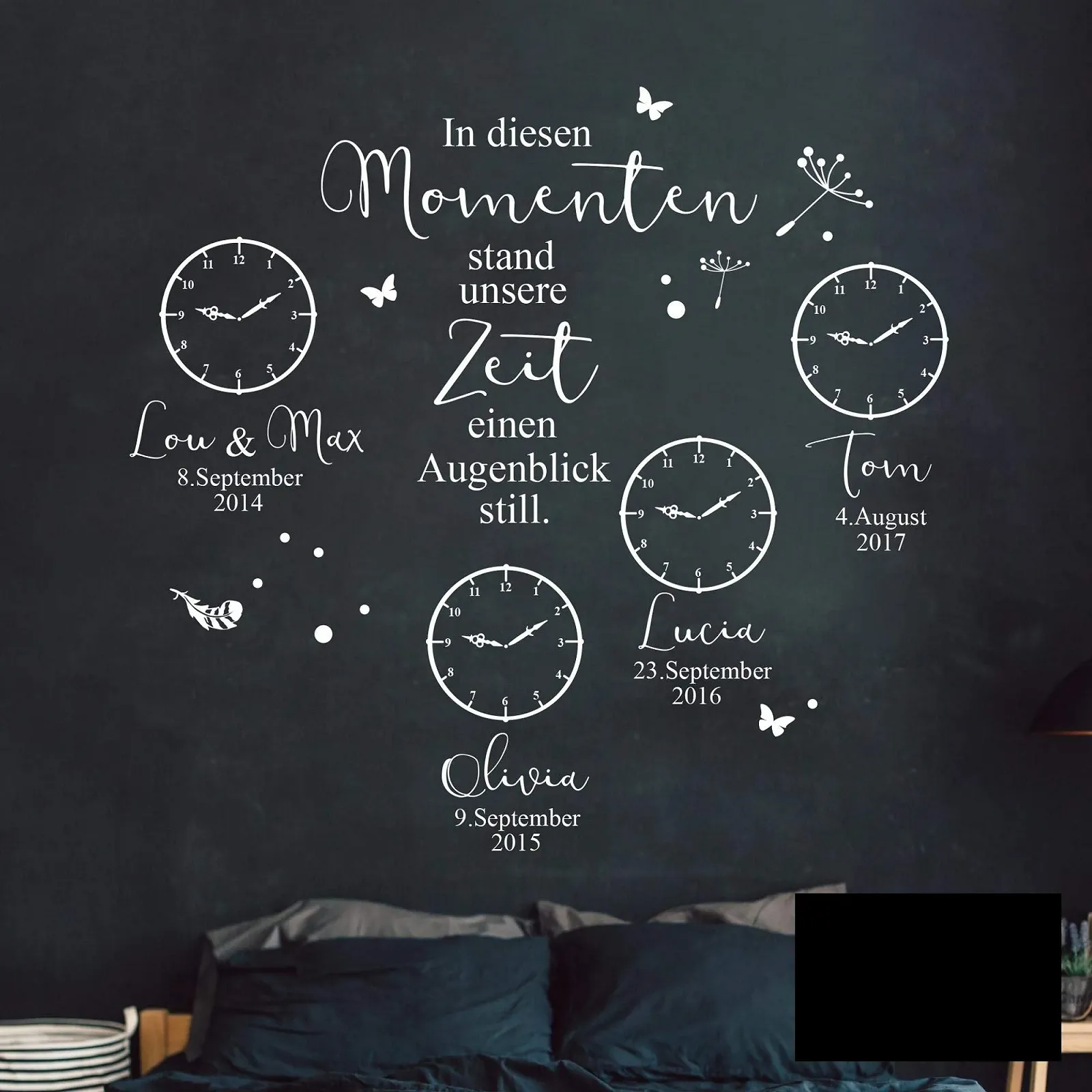Настінна наклейка M2444 In diesen Momenten Stand Чорна L 113 x 120 см, фото №1