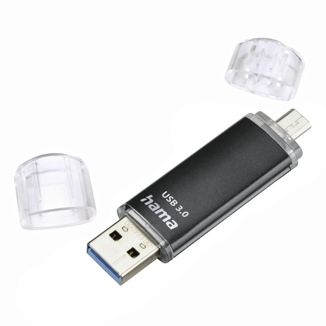 USB-флеш-накопичувач Hama Laeta Twin 128 GB USB 3.0 microUSB OTG 40 MB/s Black, фото №3 USB-флеш-накопичувач Hama Laeta Twin 128 GB USB 3.0 microUSB OTG 40 MB/s Black, фото №3