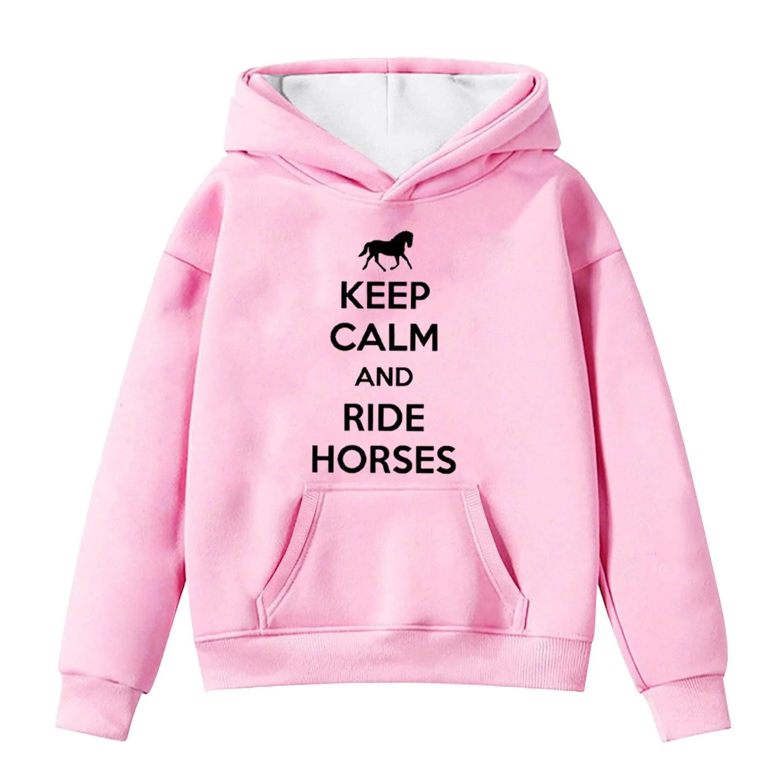 Пуловер для дівчат, Стильний друкований пуловер з довгими рукавами для осені та зими з кишенею, Зручний повсякденний одяг для 4-14 років, фото №1