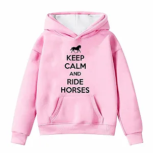 Пуловер для девочек, Стильный печатный пуловер с длинными рукавами для осени и зимы с карманом, Удобная повседневная одежда для 4-14 лет, размер 134 - Фото 1