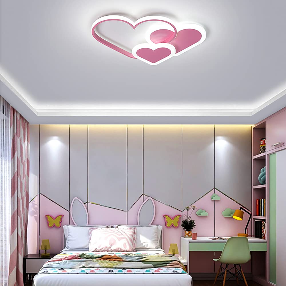 Светильник потолочный Love Heart Dimmable LED 52 см розовый, фото №1