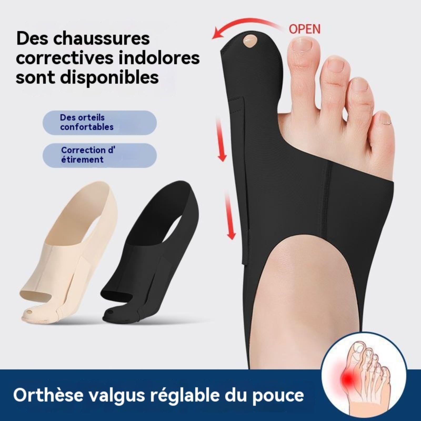 Коректор Hallux Valgus Scientific для щілинних пальців, 1 пара, для чоловіків і жінок, зручний та невидимий, щоб захистити кожен крок, фото №8