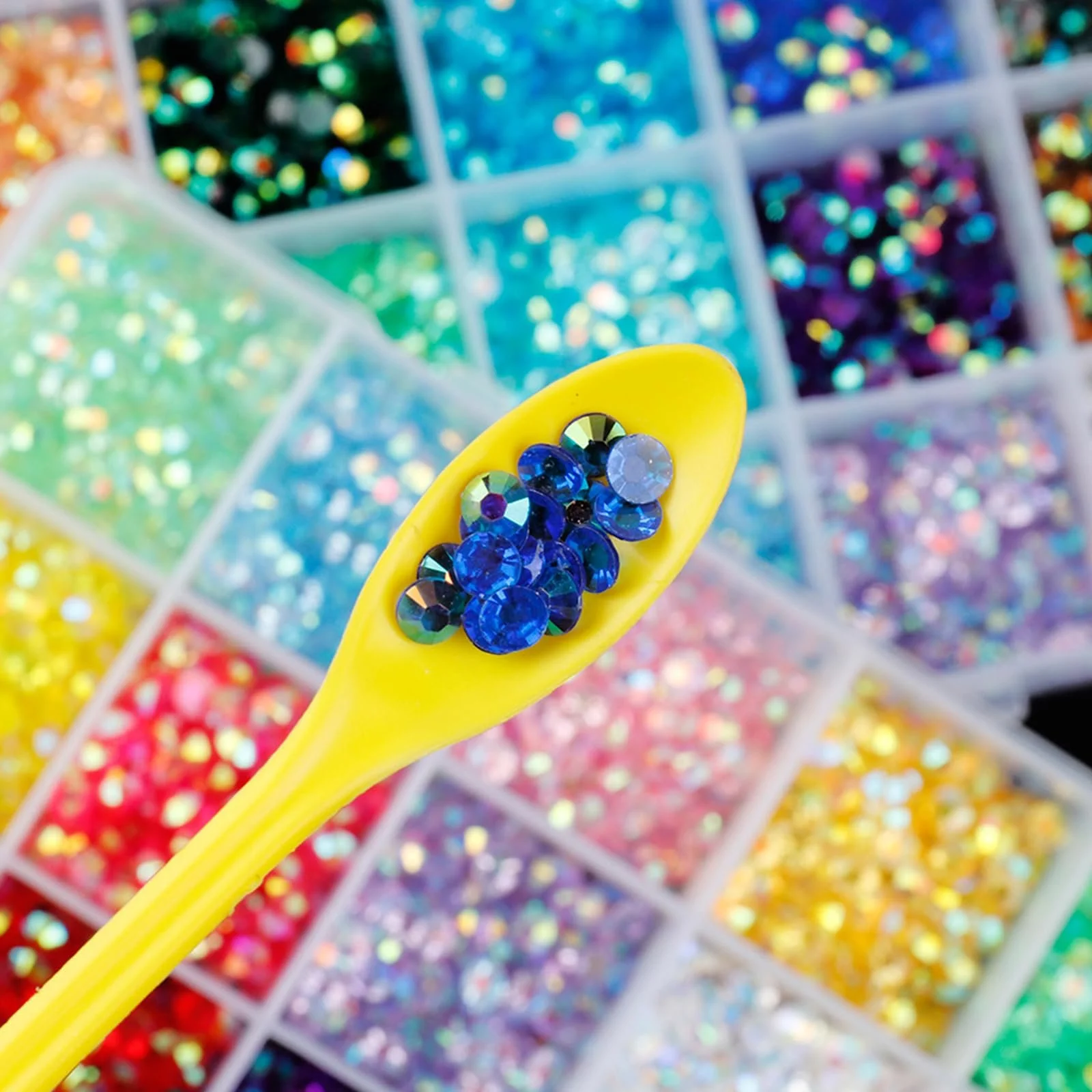 Стразы Плоские смоляные кристаллы AB Jelly 3 мм 18 цветов Радужные самоцветы для чашек, одежды, обуви, макияжа, дизайна ногтей, DIY поделок, фото №6