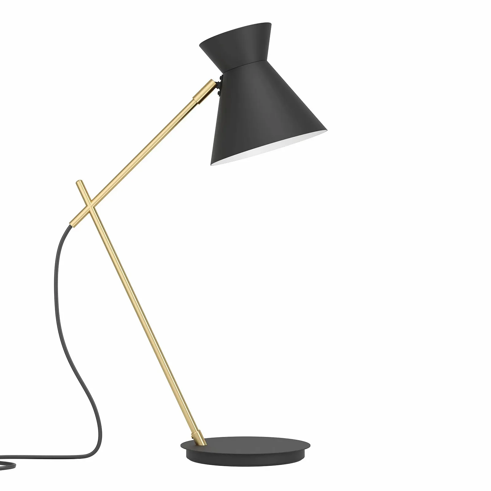 Настільна лампа EGLO Amezaga Мінімалістична Металева з вимикачем E27 Чорна, латунь, фото №2