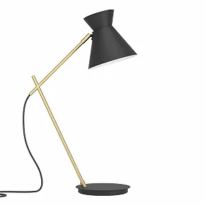 Настільна лампа EGLO Amezaga Мінімалістична Металева з вимикачем E27 Чорна, латунь synthetic.ua - Фото 1