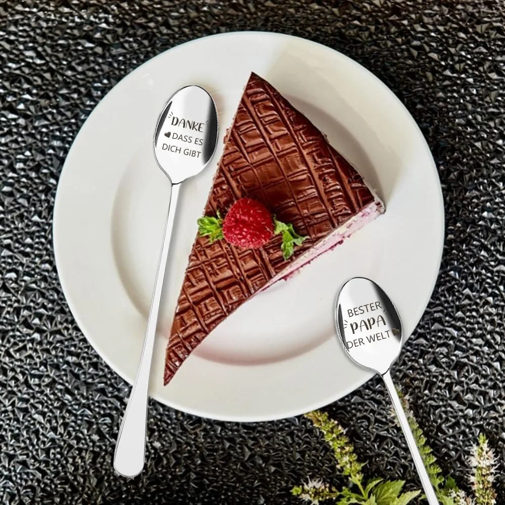 Набір з 2 кавових ложок з гравіюванням, фото №4