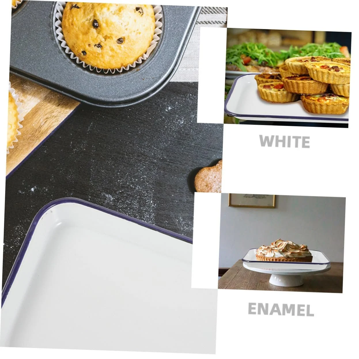 Деко Homoyoyo прямокутне емальоване термостійке біле, фото №7