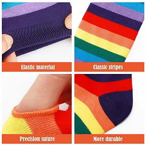 Гетри в райдужну смужку, високі шкарпетки до колін synthetic.ua - Фото 1