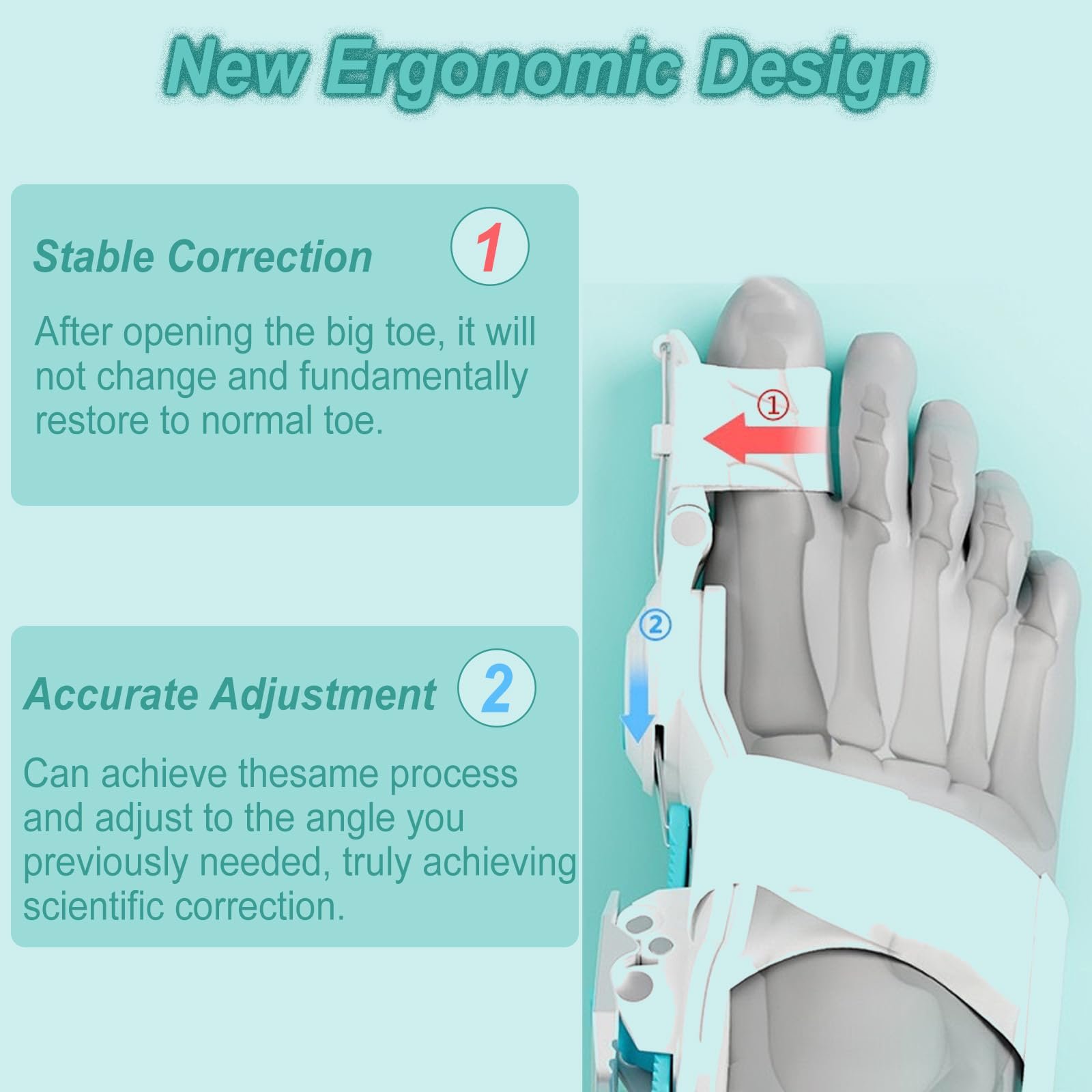 Коректор великого пальця стопи з регульованою кнопкою Hallux Valgus, 1 шт., унісекс, фото №3 Коректор великого пальця стопи з регульованою кнопкою Hallux Valgus, 1 шт., унісекс, фото №3