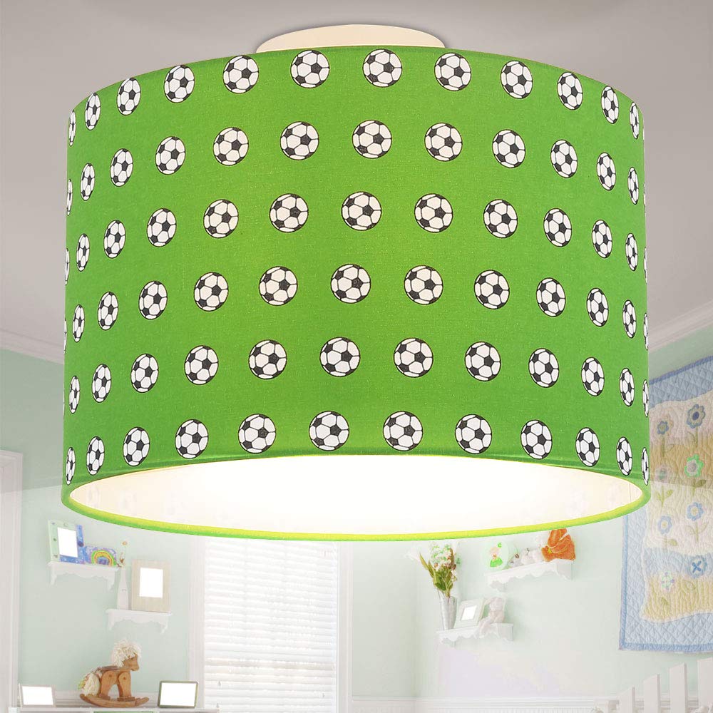 Світильник etc-shop Дитячий Стельовий Лампа Абажур Ігрова кімната Метал Білий Зелений 1x E27 Патрон Діаметр 30 x 25.5 см, фото №5