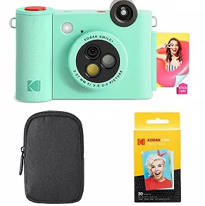 Цифровая фотокамера мгновенной печати и Bluetooth-принтер 2-в-1 Kodak Smile+ Starter Pack + чехол + 20 листов Zinc Green - Фото 1