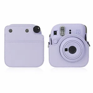 Чохол для камери Fujifilm Instax Mini 12 зі штучної шкіри з альбомом на 108 кишень фіолетовий synthetic.ua - Фото 1
