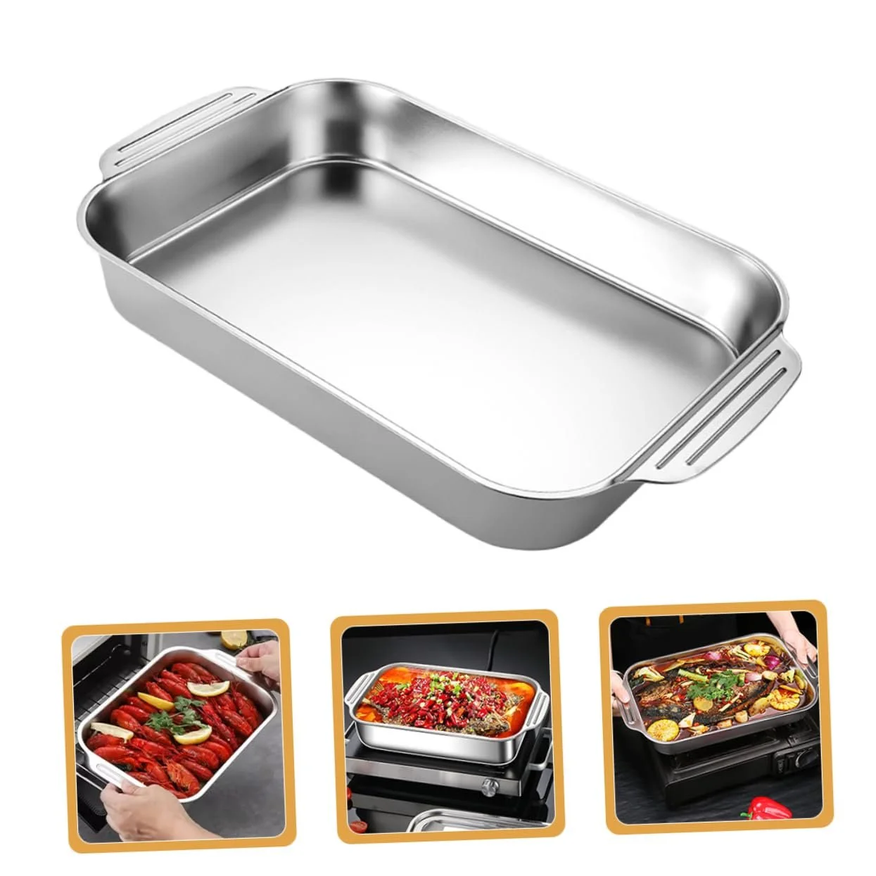 Противень для запекания VALICLUD Прямоугольный термостойкий эмалированный, фото №8