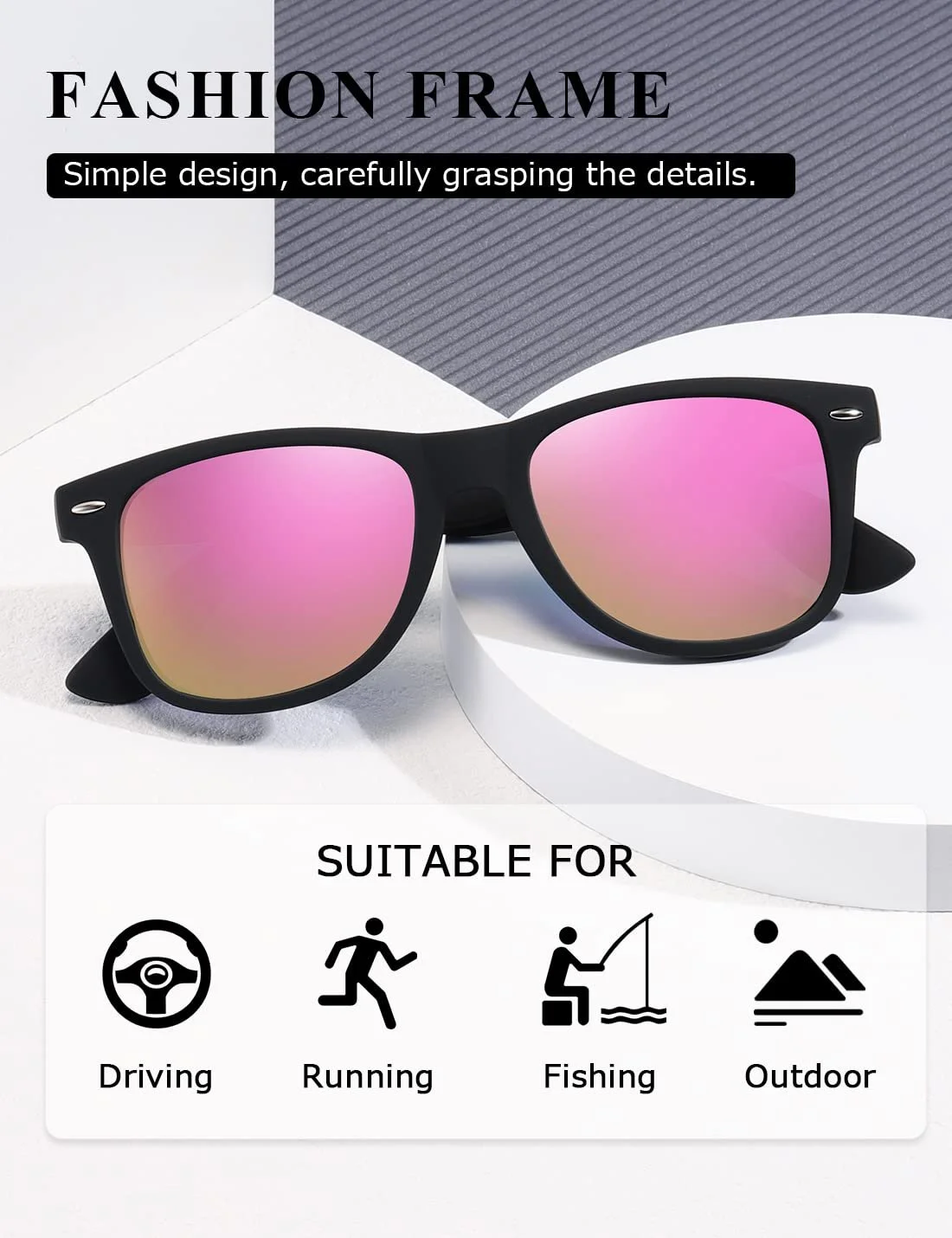 Поляризовані сонцезахисні окуляри Kimorn Класичні унісекс оправи у стилі ретро 80-х, фото №3