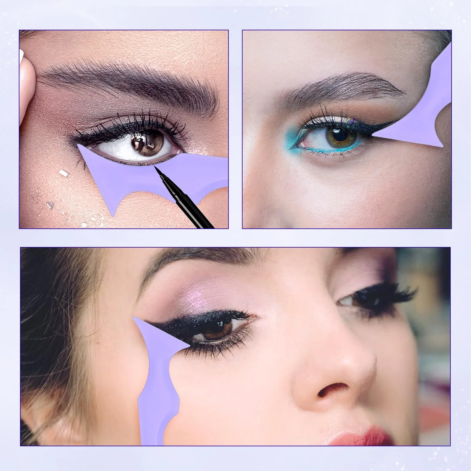 Набір 2 трафаретів для підводки з 3 змінними наконечниками Силіконовий, фото №3