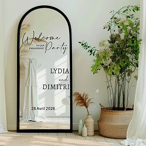 Наклейка вінілова Welcome To Our Engagement Party весільна для дзеркала та акрилу 35 x 55 см - Фото 1