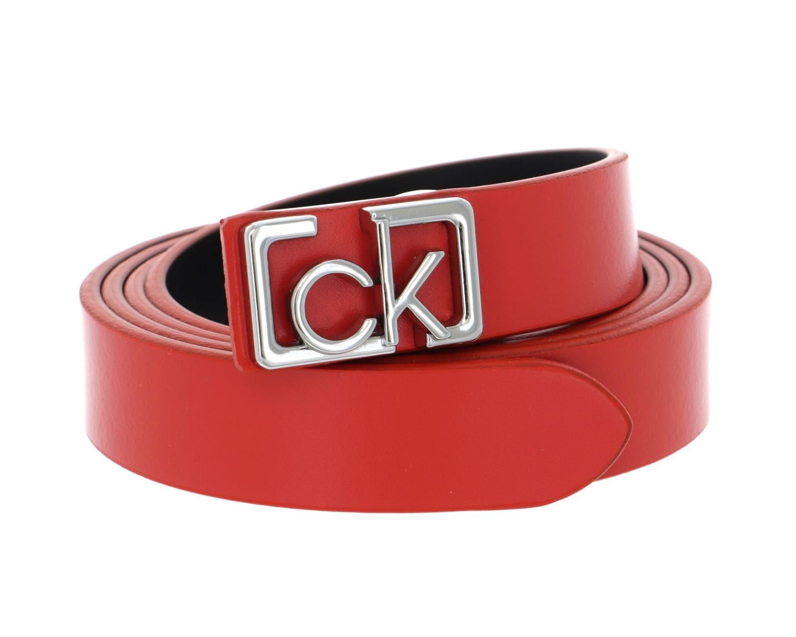 Ремень Узкий Calvin Klein Small CK Plaque W95 Vibrant Coral, Коралловый, фото №1