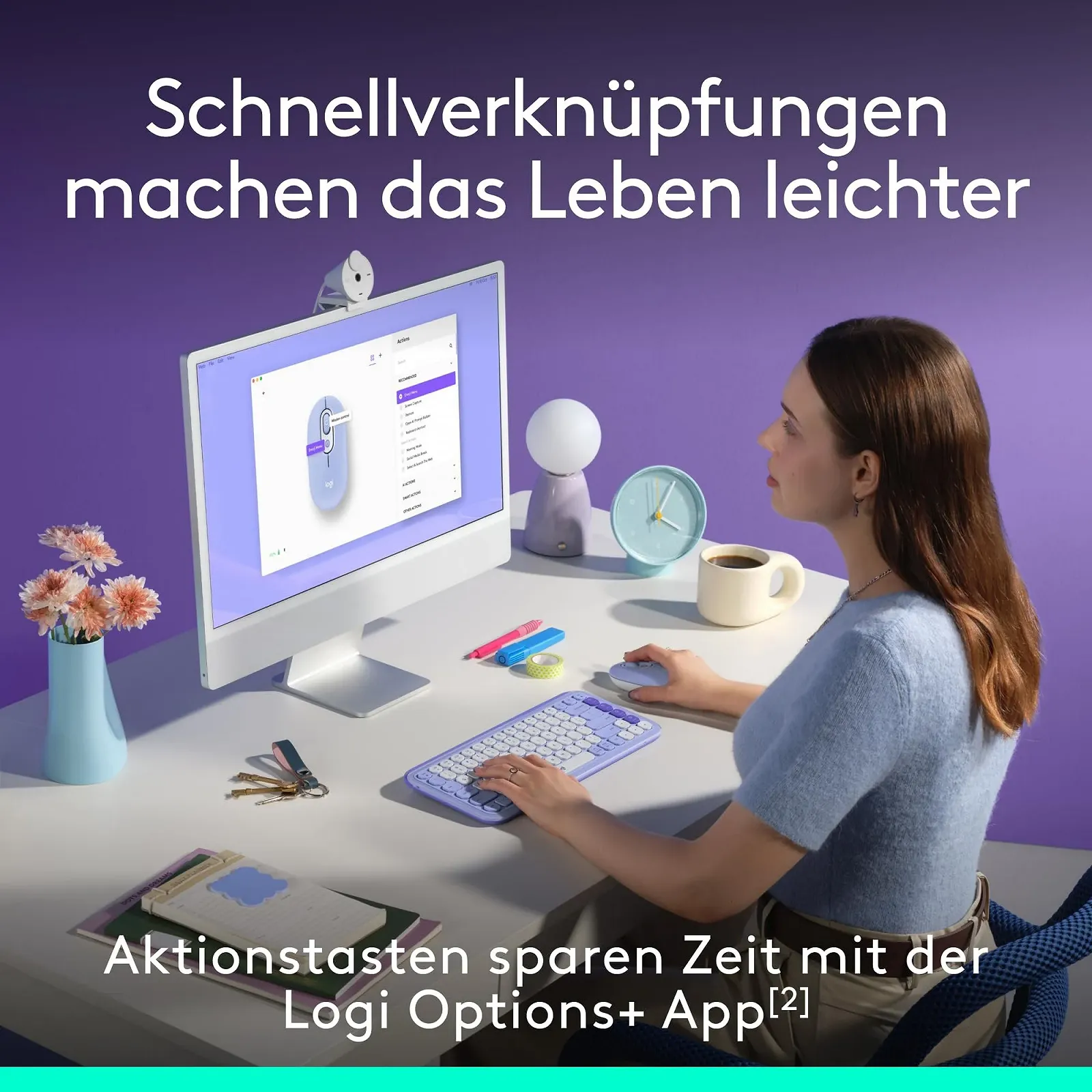 Мышь Logitech POP Беспроводная Bluetooth Фиолетовый, фото №4