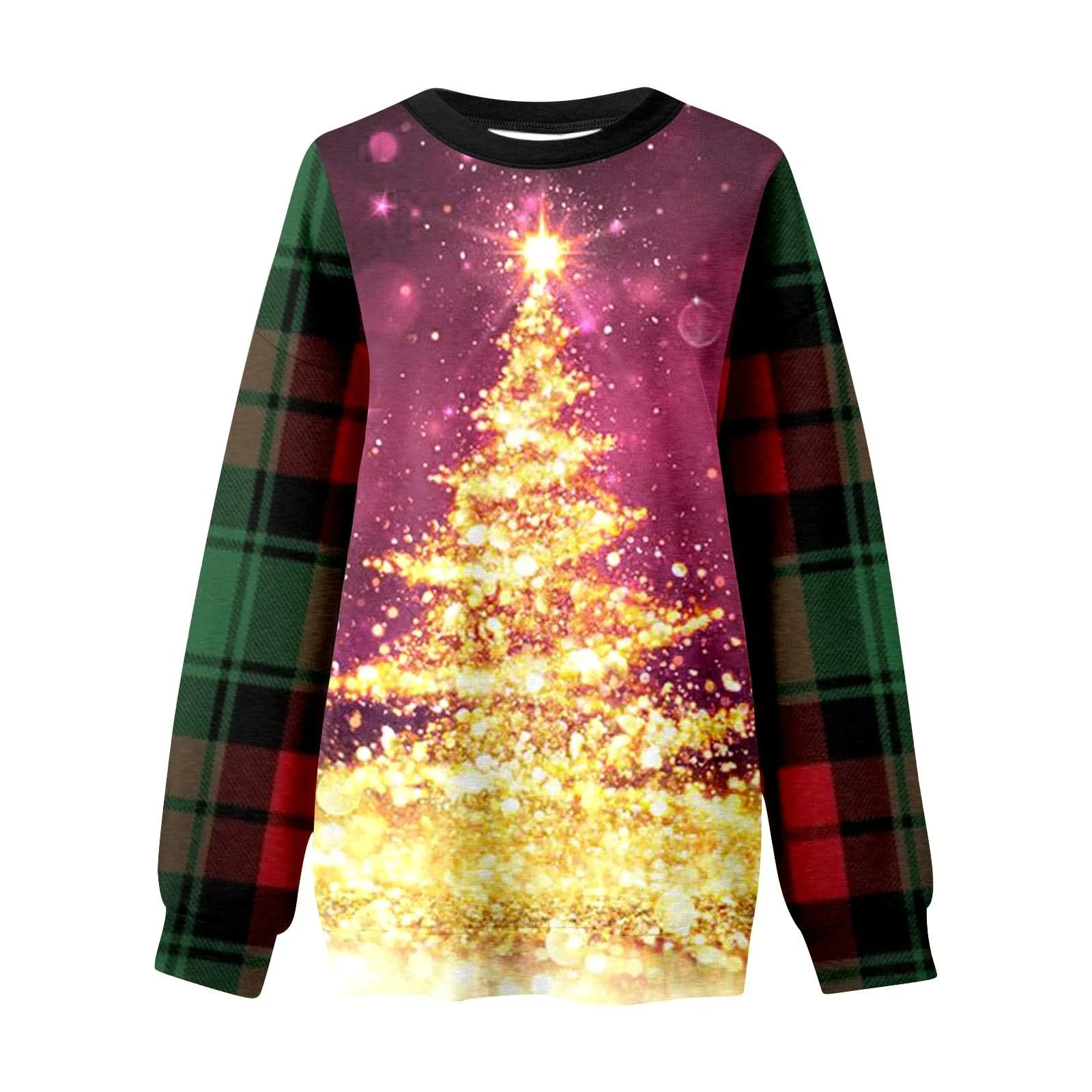 Женский Рождественский Свитер с Рождественским Рисунком, Толстовка, Длинный Рукав, Круглый Вырез, Повседневный Рождественский Пуловер, Рождественские Топы, Лонгслив, Рождественские Топы для Женщин, Девушек-Подростков, фото №2
