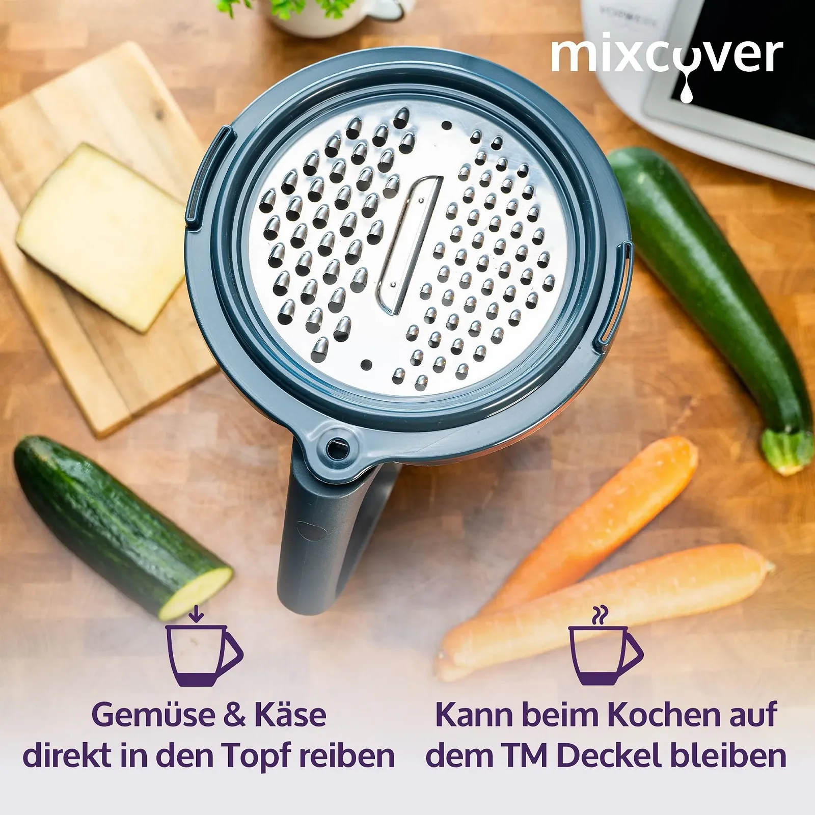 Терка mixcover для овочів, фруктів і сиру, сумісна з Vorwerk Thermomix TM6 TM5, фото №2