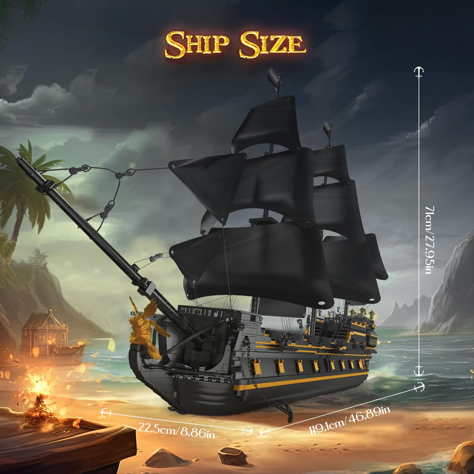 Конструктор Ixdregan Black Pearl Pirate Ship 5266 деталей черный, фото №2 Конструктор Ixdregan Black Pearl Pirate Ship 5266 деталей черный, фото №2