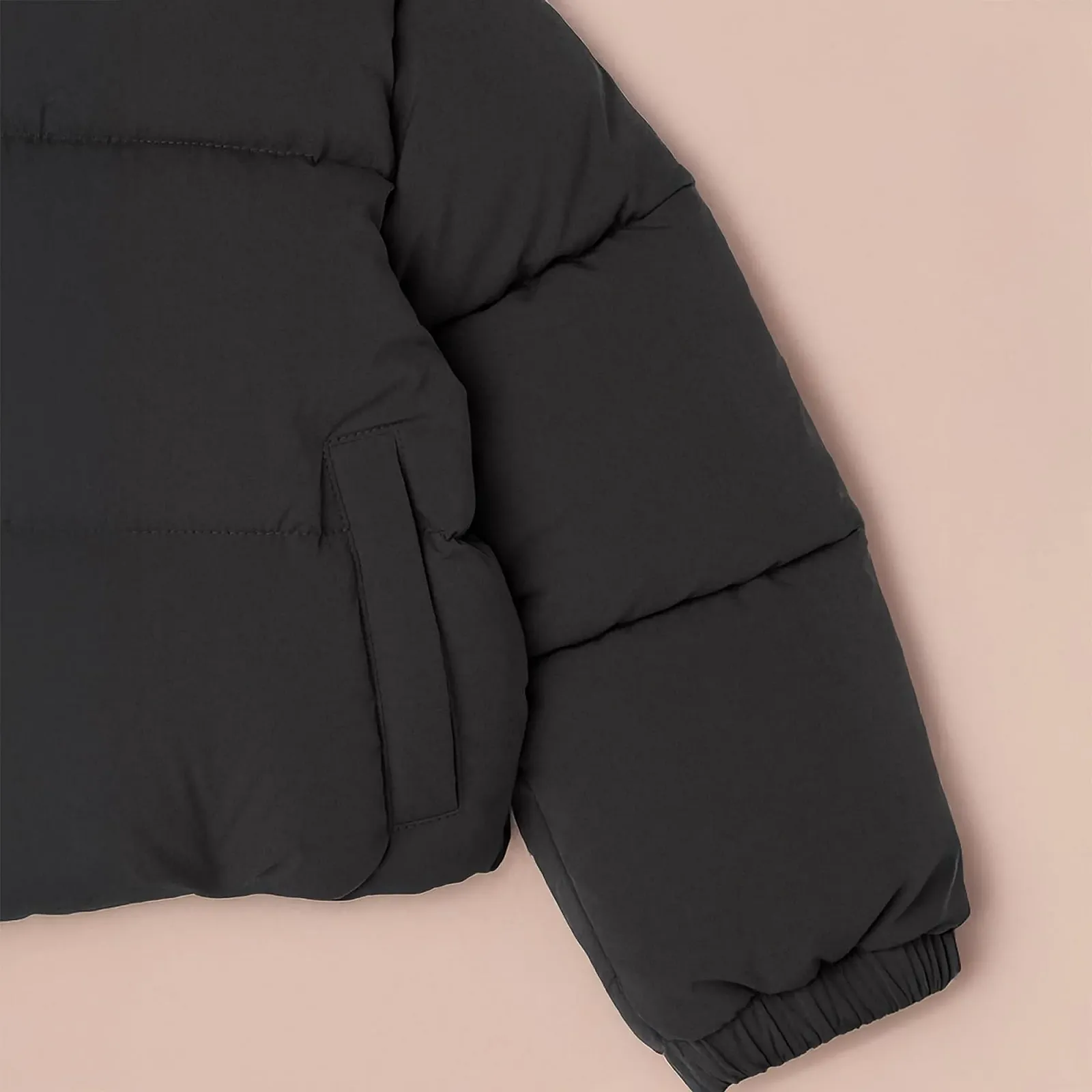 Куртка стьобана Amazon Essentials для дівчинки, коротка, на блискавці (з матового або шерпа флісу, стьобана), фото №5