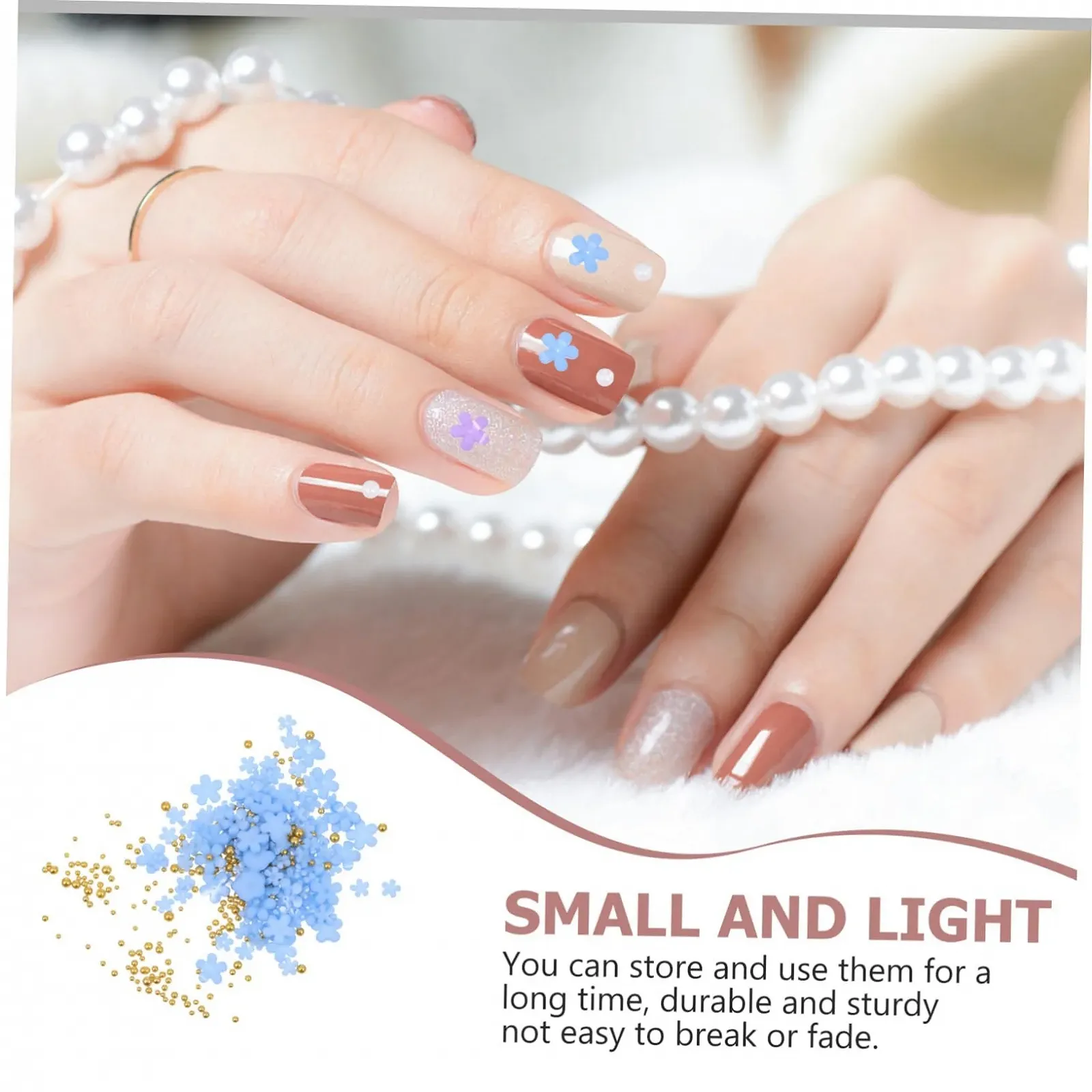 Украшения для ногтей Healeved 5 шт., декоративное искусство для ногтей, нежные украшения для ногтей для творческого дизайна ногтей и рукоделия, серебряная жемчужина, фото №8