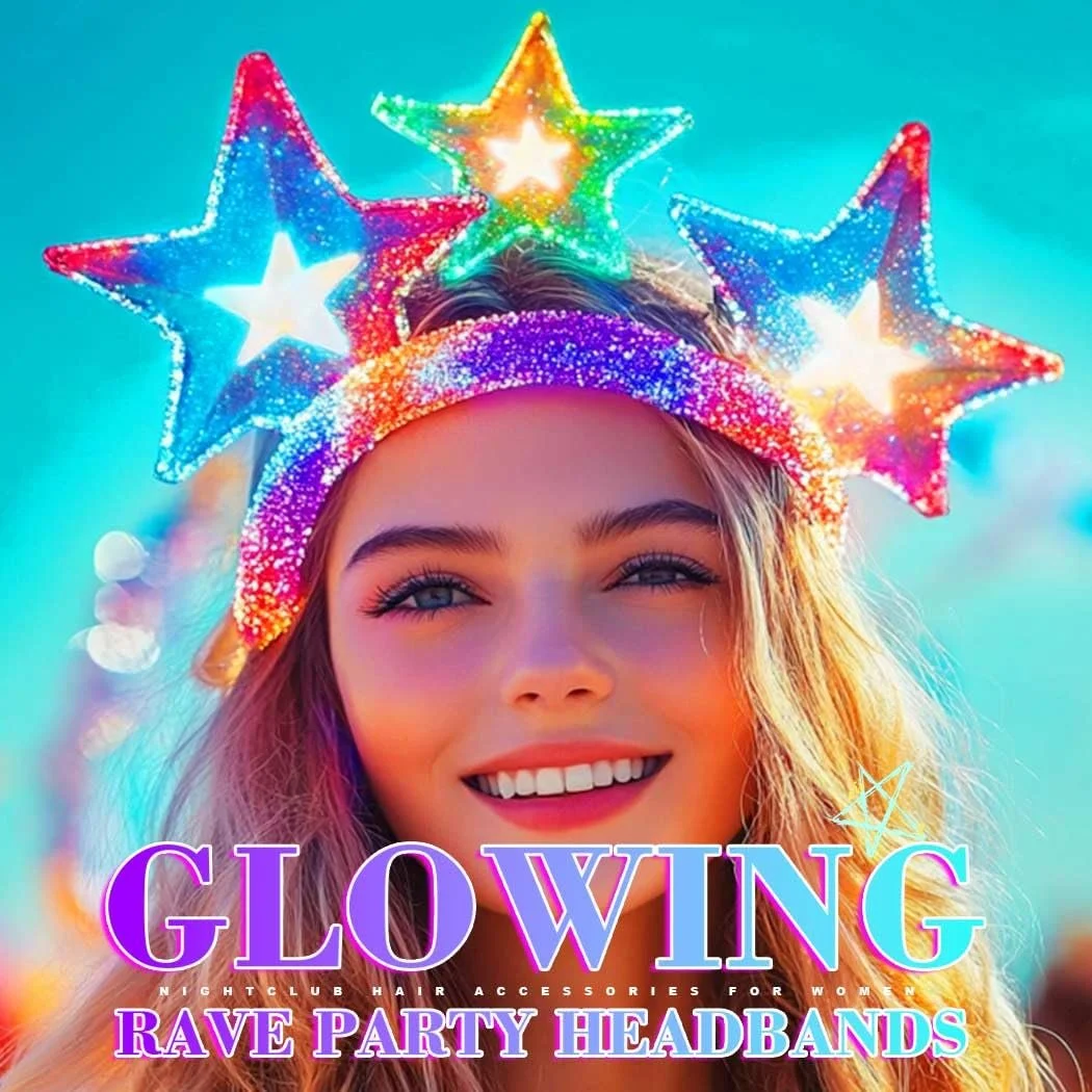 Обруч для волосся зі світлодіодною зіркою для фестивалю, фото №4