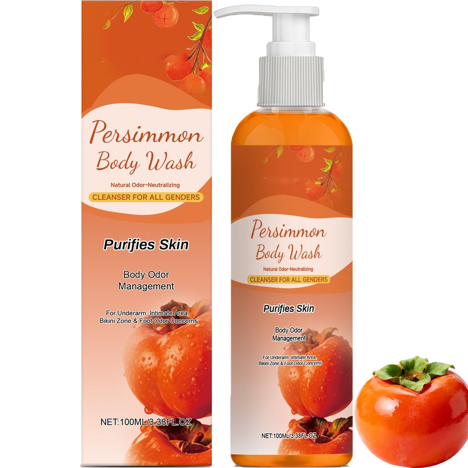 Гель для душу з хурмою для контролю запаху тіла 1 шт., фото №1