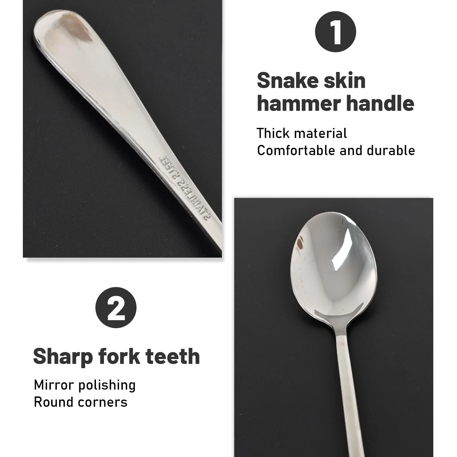 Ложка для лате макіато 6 шт., 19.5 см, з нержавіючої сталі, фото №3