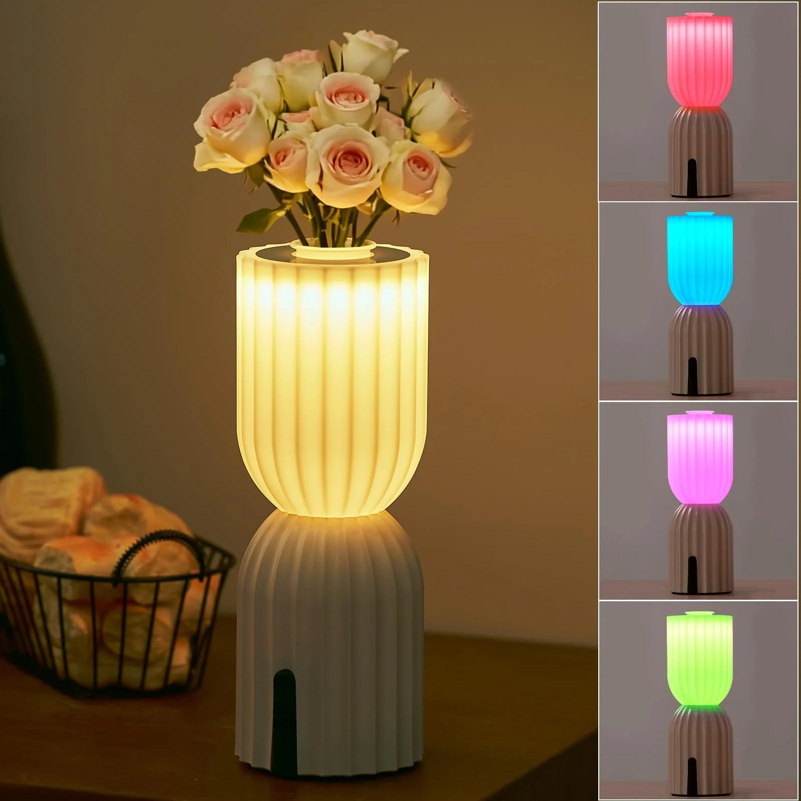 Настільна лампа LED Bedside Lamp Wireless Rechargeable 2700 K RGB USB-C IP54 Beige, фото №3
