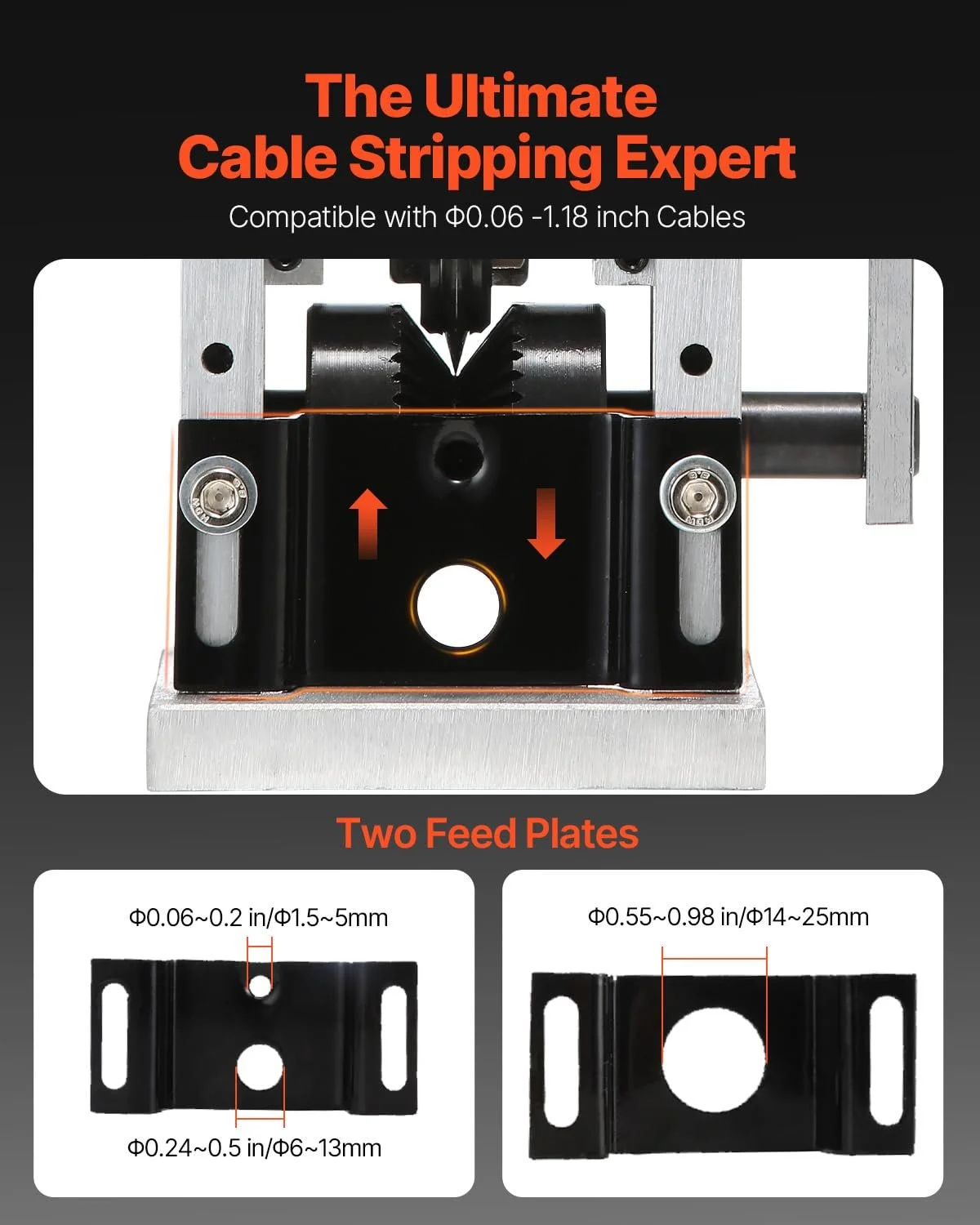 Ручной станок для зачистки проволоки VEVOR SD-25 / 1.5 - 25 мм / Silver, фото №5 Ручной станок для зачистки проволоки VEVOR SD-25 / 1.5 - 25 мм / Silver, фото №5