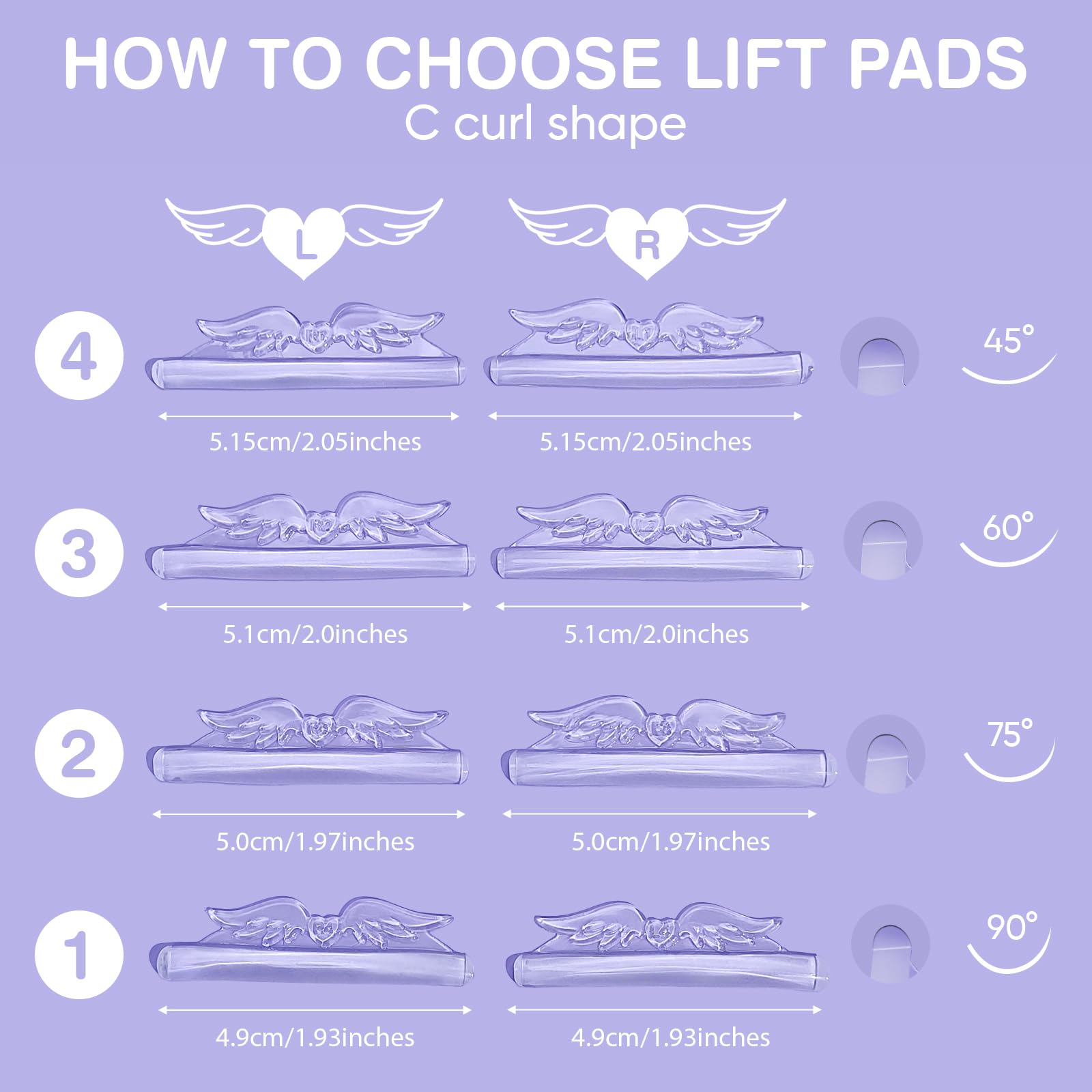 Підкладки Libeauty Eyelash Lifting Pads силіконові, набір 8 шт., 4 розміри, сильна адгезія, фото №3