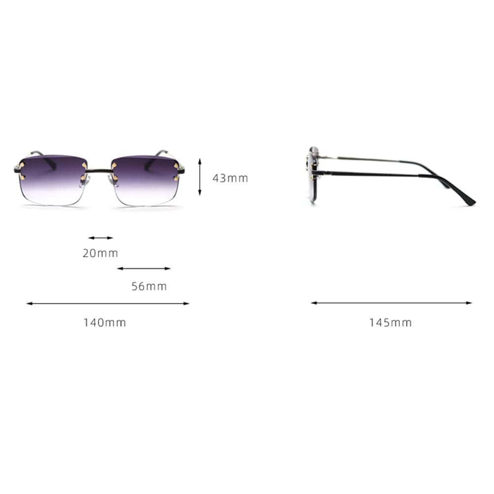 Без оправи Kachawoo Градієнтні сонцезахисні окуляри для жінок Ретро, фото №3