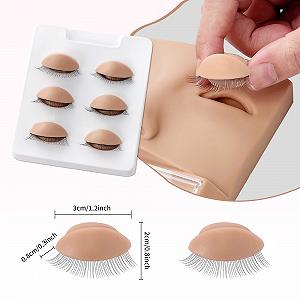 Голова манекен Beauty7 Eyelash Extension Practice Head силікон для практики макіяжу очі накладні вії подовження вій миються багаторазові 3 пари змінні очі synthetic.ua - Фото 1