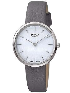 Годинник Boccia 3279-07 Жіночий Аналоговий Кварцовий Ремінець Шкіряний, сірий / срібний, Ремінець. - Фото 1