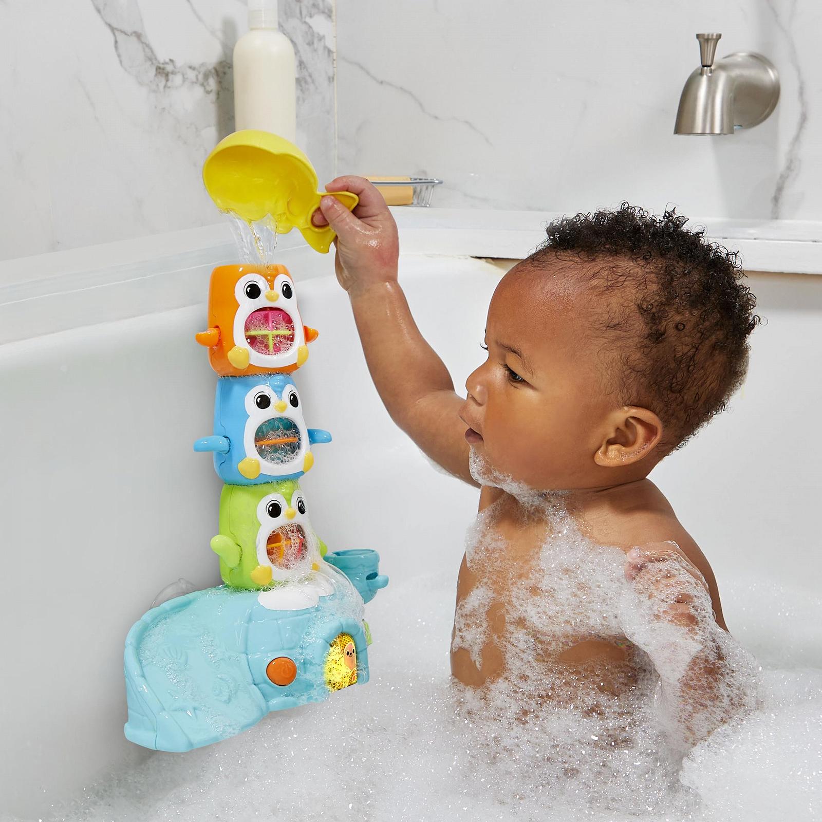 Іграшка для ванни VTech 1, 2, 3 Empilo Penguins Інтерактивне музичне іглу з трьома пінгвінами, фото №5