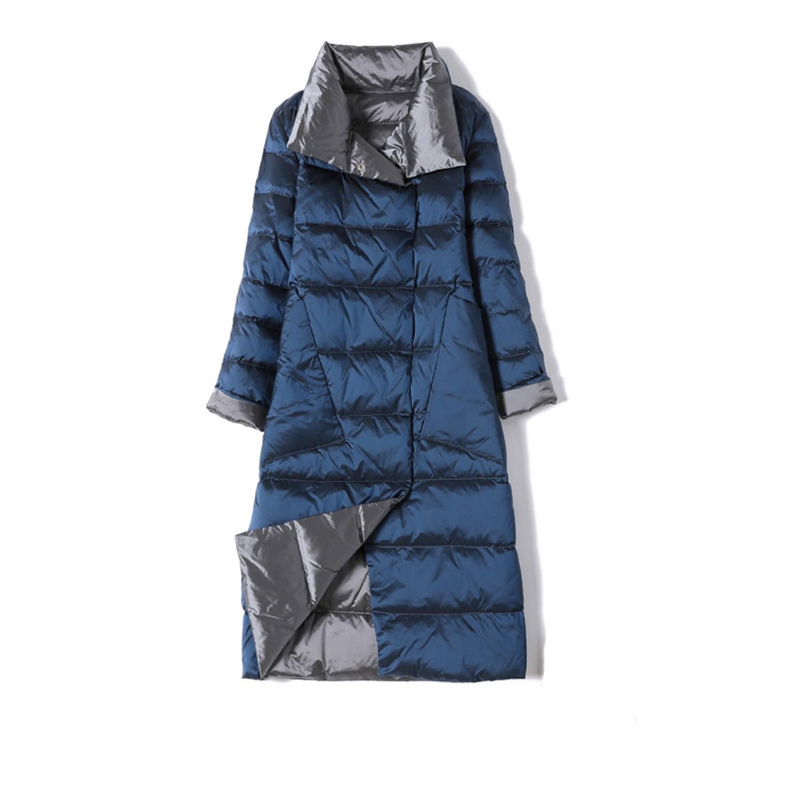 Куртка жіноча зимова довга з капюшоном на блискавці, фото №2