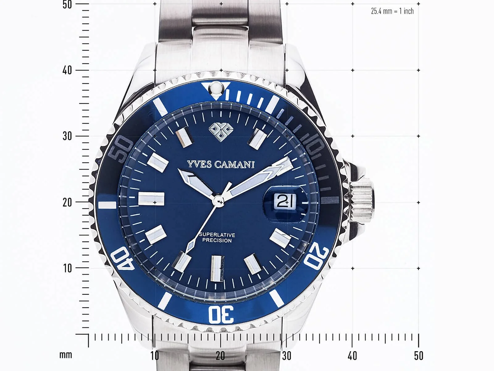 Часы Кварцевые Мужские Yves Camani Anwen YC1065-C Сталь Нержавеющая Синий / Серебряный, серебристый, Браслет, фото №7