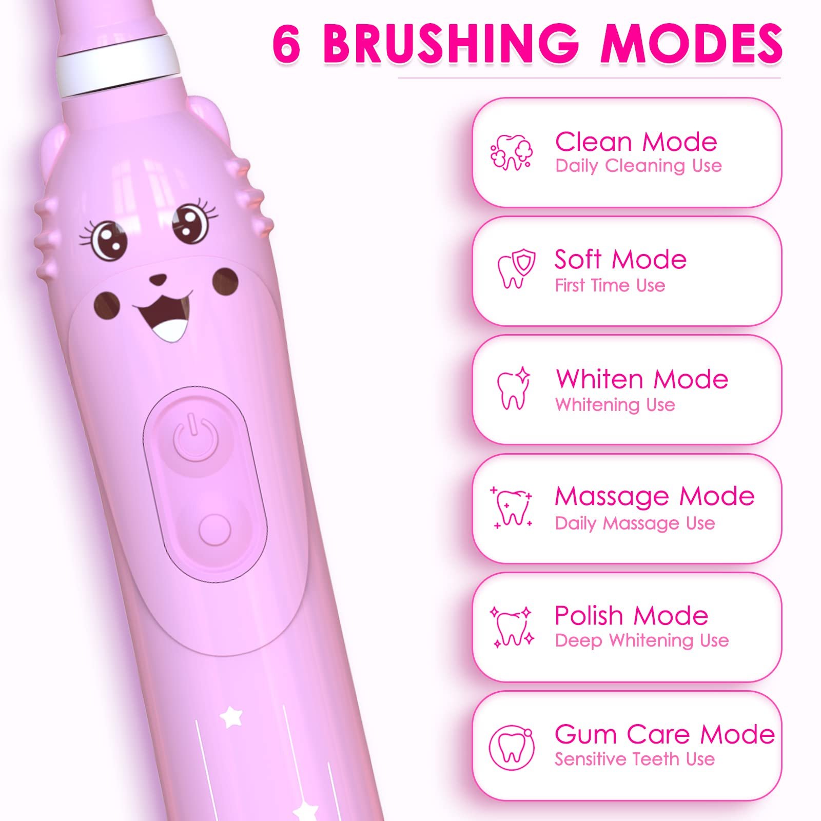 Електрична звукова зубна щітка CHAIN PEAK дитяча 6 режимів, фото №2