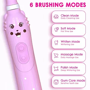 Електрична зубна щітка Дитяча Sonic акумуляторна, 6 режимів, таймер synthetic.ua - Фото 1