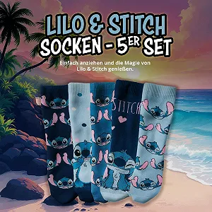 Носки United Labels Disney Lilo & Stitch для женщин, голубые, размер 38-43, 5 пар synthetic.ua - Фото 1
